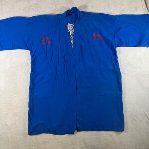 Vintage Miramar Royal Blue Rayon Kimono Robe Embroidered Tiger  One‎ Size
